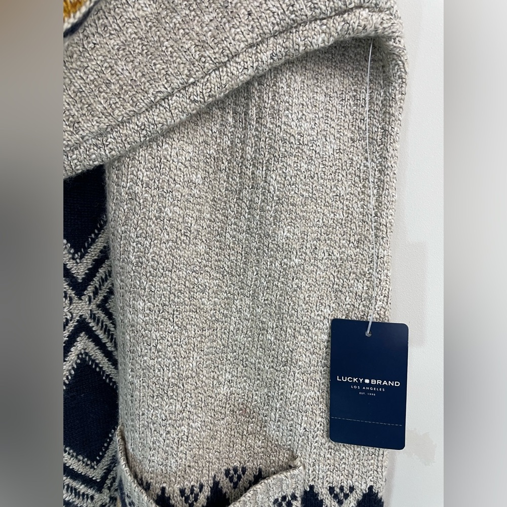 NWT Lucky Brand Women’s Tribal Hooded Open Front Cardigan Sweater Size 1X - Picture 9 of 13